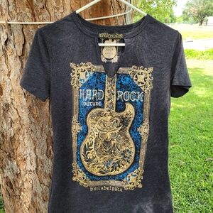 Hard Rock Couture T- Shirt | Medium | Gray | Philadelphia